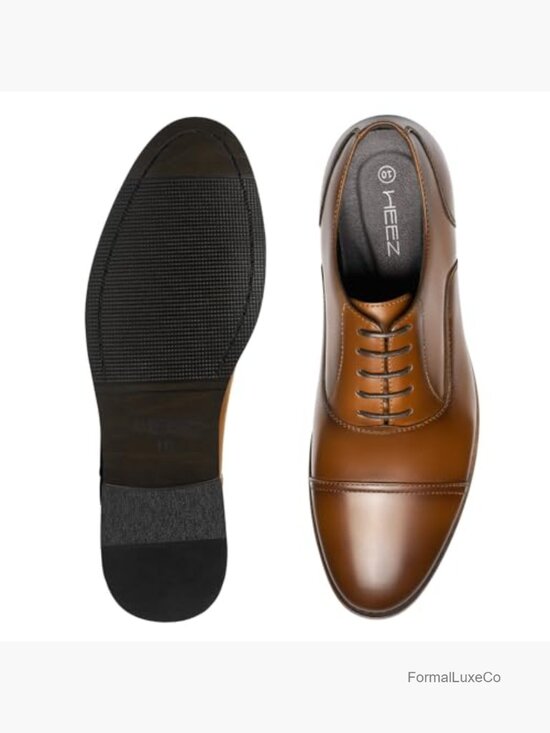 Men\'s Cap Toe Oxford Dress Shoes Non Slip Lace Up Formal Business Work
